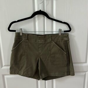 SPANX dark olive pull on shorts size medium